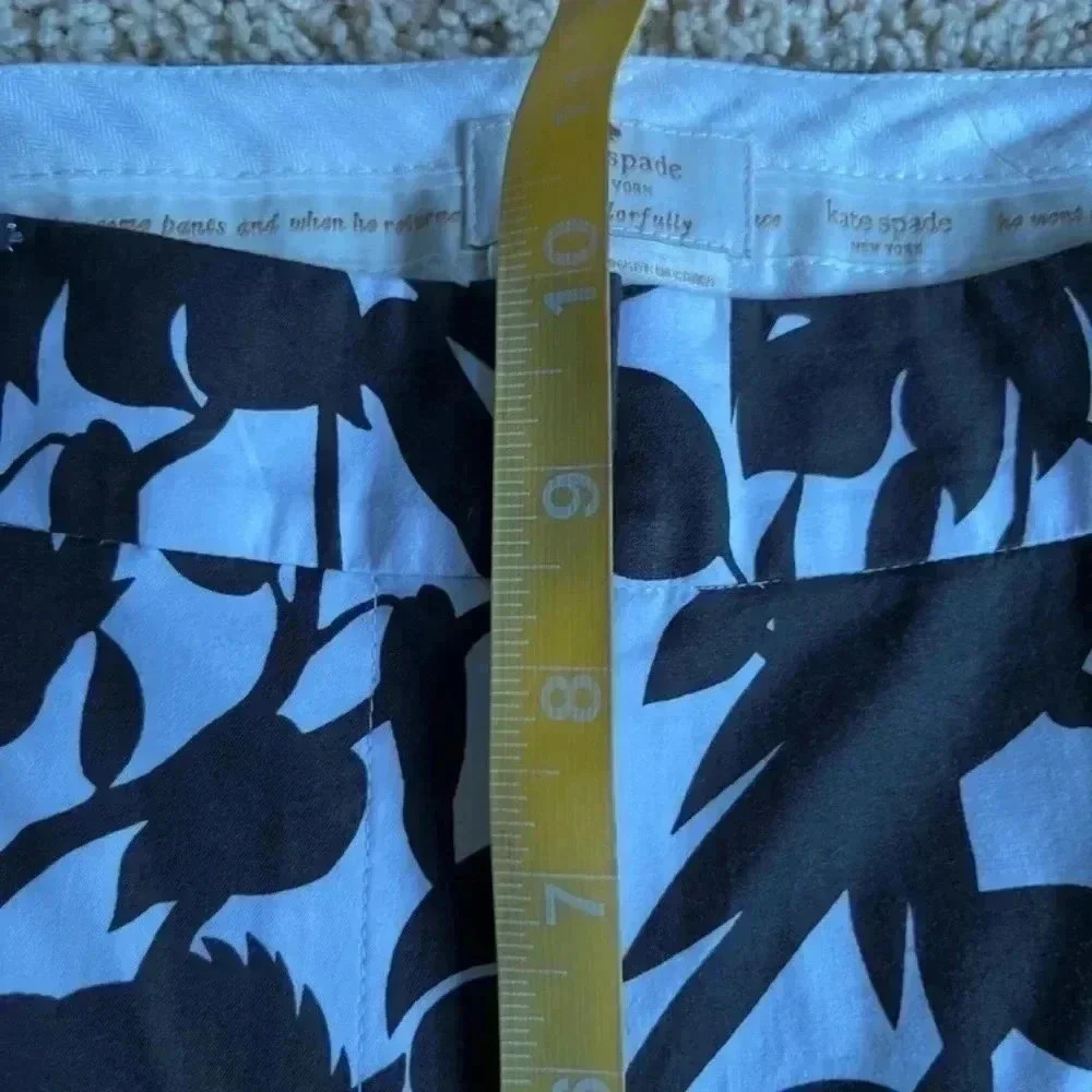 Kate Spade ♠️ Shorts Parrot Print Brown White 4 - Picture 8 of 8
